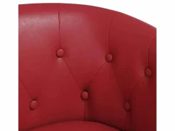 Online Sillón diseño de cubo con reposapiés cuero sintético tinto Sillón Estilo Cabriolet