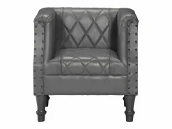 Clicnbuy Sillón diseño de cubo cuero de cabra auténtico