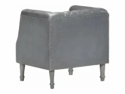 Clicnbuy Sillón diseño de cubo cuero de cabra auténtico