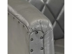 Clicnbuy Sillón diseño de cubo cuero de cabra auténtico