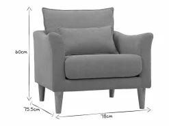 Miliboo Sillón diseño tejido efecto terciopelo mostaza y roble KATE