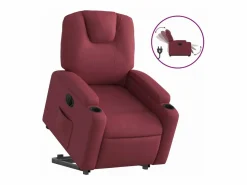 vidaxl Sillón eléctrico reclinable elevable de tela tinto