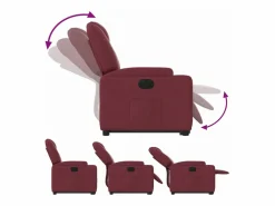 vidaxl Sillón eléctrico reclinable elevable de tela tinto