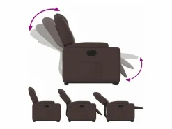 Online Sillón eléctrico reclinable elevable de tela marrón oscuro Sillón Relax