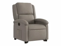 Outlet Sillón eléctrico reclinable elevable de tela gris taupe Sillón Relax