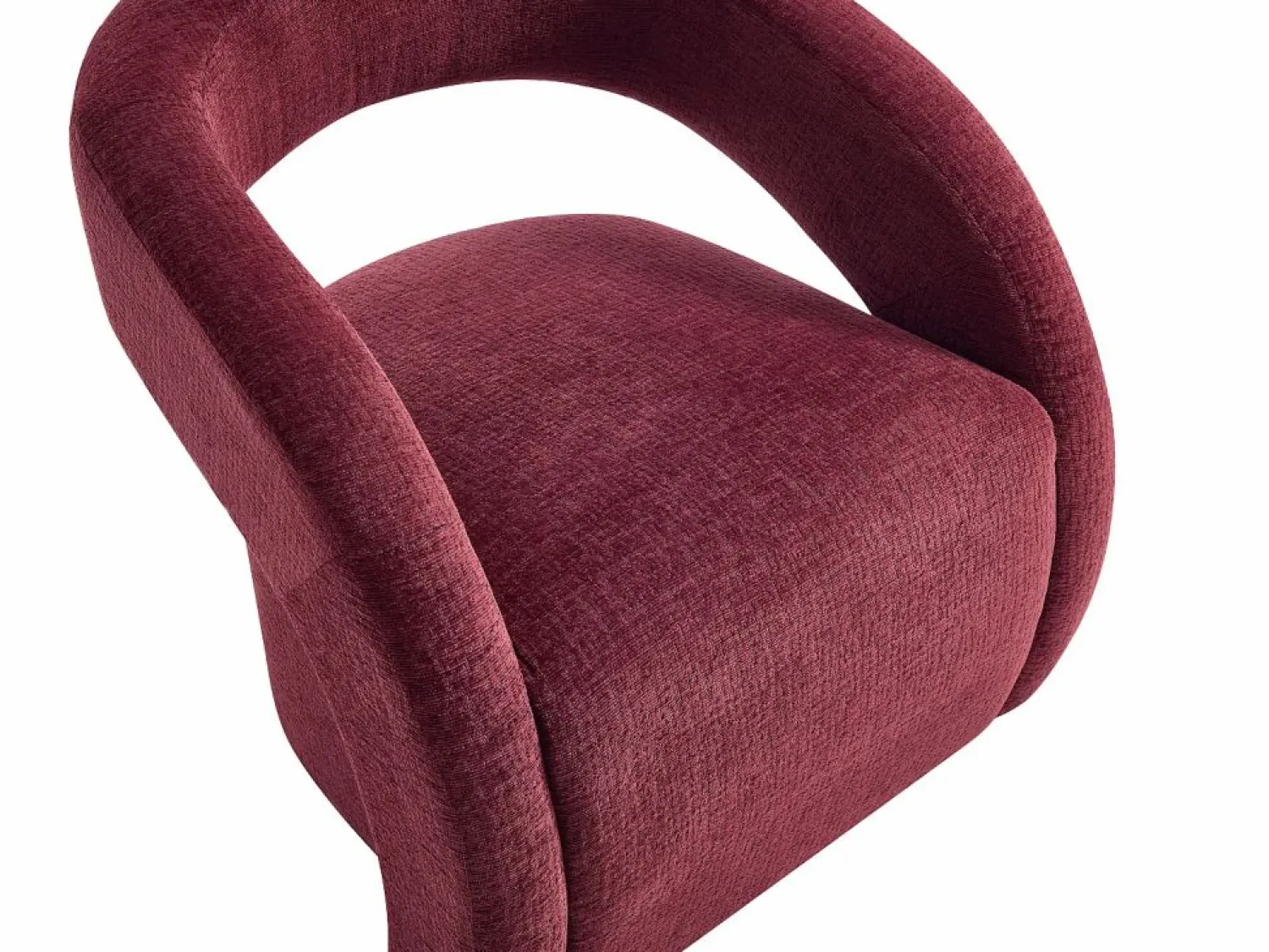 Maison Céphy Sillón en chenilla color burdeos LUCIOTA