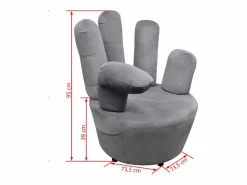 Online Sillón en forma de mano de terciopelo Sillón En Forma De Mano