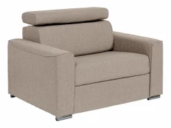 Clearance Vente-unique Sillón en tela - Cama de 70 cm - Colchón de 14 cm VIZIR Beige