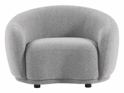 Outlet Vente-unique Sillón en tela bouclé BOVANA de Pascal Morabito Gris