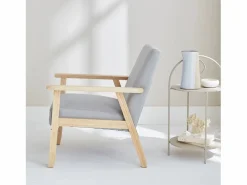 Sweeek Sillón estilo escandinavo de madera y tela