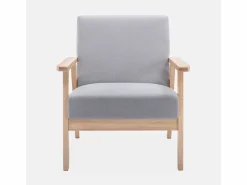 Sweeek Sillón estilo escandinavo de madera y tela