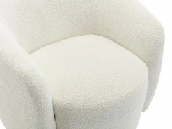 Vente-unique Sillón giratorio de bouclé VEREIDE Blanco