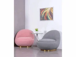 Nest Dream Sillón giratorio de diseño tapizado algodón - Corsica -