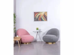 Nest Dream Sillón giratorio de diseño tapizado algodón - Corsica -
