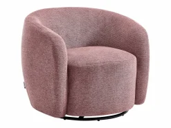 Vente-unique Sillón giratorio de tejido texturado color rojo VEREIDE