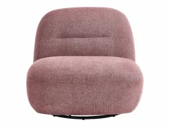 New Vente-unique Sillón giratorio de tejido texturizado color rojo POZETI Rosa