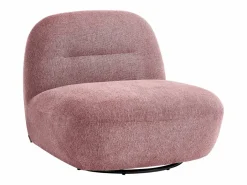 New Vente-unique Sillón giratorio de tejido texturizado color rojo POZETI Rosa