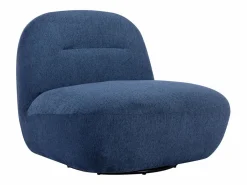 Vente-unique Sillón giratorio de tela texturizada color POZETI