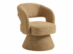 Hot Maison Céphy Sillón giratorio de tela texturizada amarillo NAROLIA Mostaza