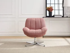 Vente-unique Sillón giratorio de tela texturizada color VOLABO