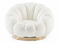 Best Sillón giratorio en tejido efecto bouclé - FLOREL Blanco