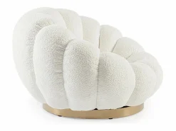 Best Sillón giratorio en tejido efecto bouclé - FLOREL Blanco