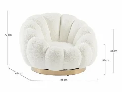 Best Sillón giratorio en tejido efecto bouclé - FLOREL Blanco