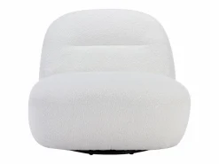 Vente-unique Sillón giratorio en tela bouclé color POZETI