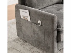 New Sillón giratorio XXL (92x74x67 cm) - Rotación 360° - Bolsillo lateral - Capacidad 300 kg Gris