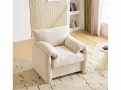 Hot ModernLuxe Sillón individual de chenilla - Beige