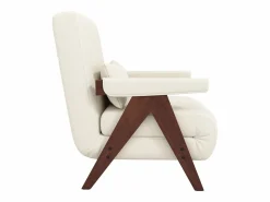 Clearance Sillón individual 64x68,5x93 cm - convertible 3 en 1 - acolchado - lino - beige + marrón Sillón Cama