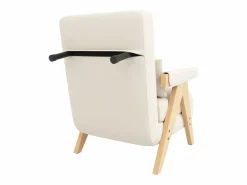 Clearance Sillón individual 64x68,5x93 cm - convertible 3 en 1 - acolchado - lino - beige + natural Sillón Cama