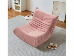 Outlet Sillón Lazy con respaldo, sillón puf grande para adultos, sofá individual Lazy, sofá de suelo, dormitorio (rosa) Sofá Vintage