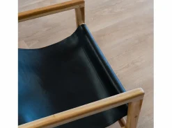 Best Sillón lounge de teca y cuero de vaca - Apache Sillón De Piel