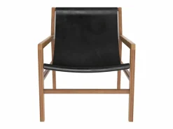Best Sillón lounge de teca y cuero de vaca - Apache Sillón De Piel