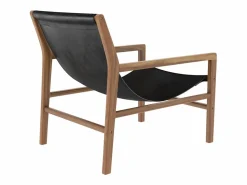 Best Sillón lounge de teca y cuero de vaca - Apache Sillón De Piel