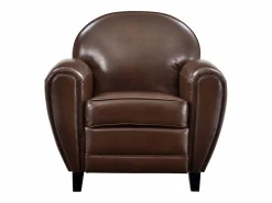 Outlet Rendez-Vous Déco Sillón marrón de cuero recubierto - Club Marru00f3n