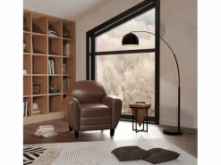 Outlet Rendez-Vous Déco Sillón marrón de cuero recubierto - Club Marru00f3n