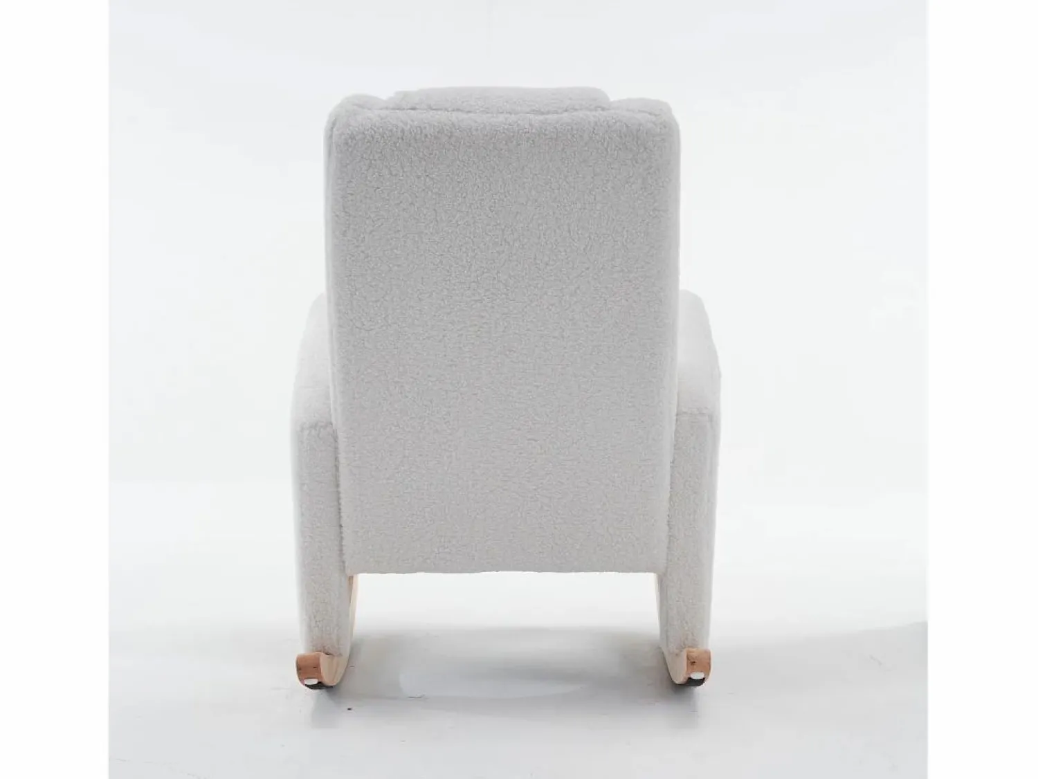 Online OKWISH Sillón mecedor con reposabrazos, respaldo y reposapiés retráctil - tela afelpada - para salas de estar y estudios Blanco