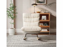 Sillón Mecedor Tapizado con Respaldo Regulable para Salón - Dormitorio, Balcón - 83 x 72 x 93 cm