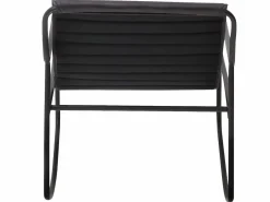 Best Made In Meubles Sillón mecedora de cuero con almacenamiento integrado para adultos - Estilo industrial vintage Negro