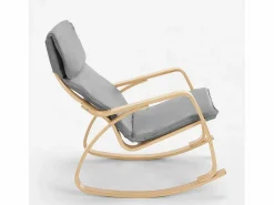 AHD Sillón mecedora de madera con diseño escandinavo Aalborg -