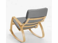 AHD Sillón mecedora de madera con diseño escandinavo Aalborg -