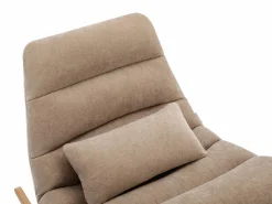 Vente-unique Sillón mecedora de tela color con base de madera RELIACO