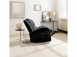 Hot Sillón Mecedora Relax con Reclinación Manual, Tapizado Microfibra, Modelo Sam, Gris Gris antracita