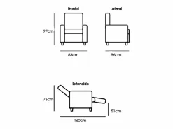 Hot Sillón Mecedora Relax con Reclinación Manual, Tapizado Microfibra, Modelo Sam, Gris Gris antracita