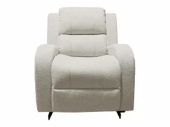 New Sillón Mecedora Relax con Reclinación Manual, Tapizado Microfibra, Modelo Sam, Arena Color natural claro