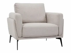 Miliboo Sillón moderno de tejido efecto aterciopelado texturizado y metal negro MOSCO