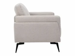 Miliboo Sillón moderno de tejido efecto aterciopelado texturizado y metal negro MOSCO
