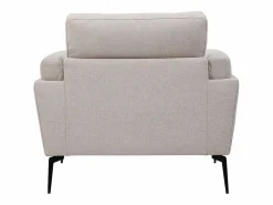 Miliboo Sillón moderno de tejido efecto aterciopelado texturizado y metal negro MOSCO